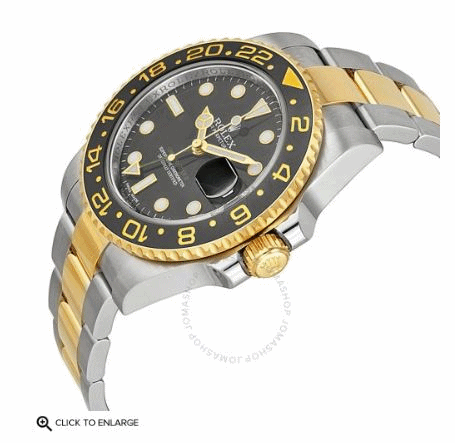 GMT-Master II Black Dial Stainless Steel and 18kt Yellow Gold Oyster Bracelet Automatic Men's Watch 116713BKSO