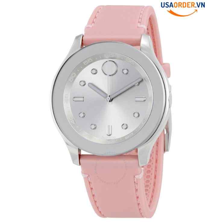 Bold Silver Quay số màu hồng Silicone Ladies Watch đồng hồ nữ cao cấp 