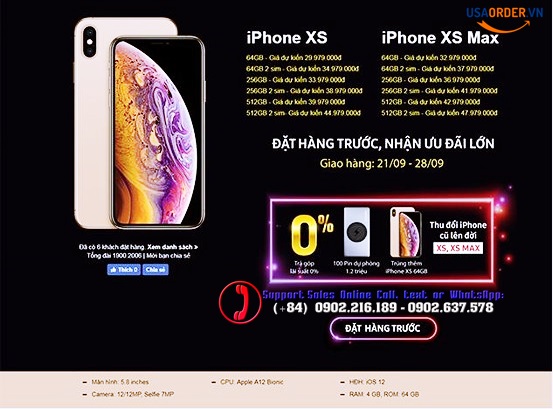 iPhone XS Max - Đặt Trước Hàng Chính Hãng Apple Mới Nhất tại USAORDER