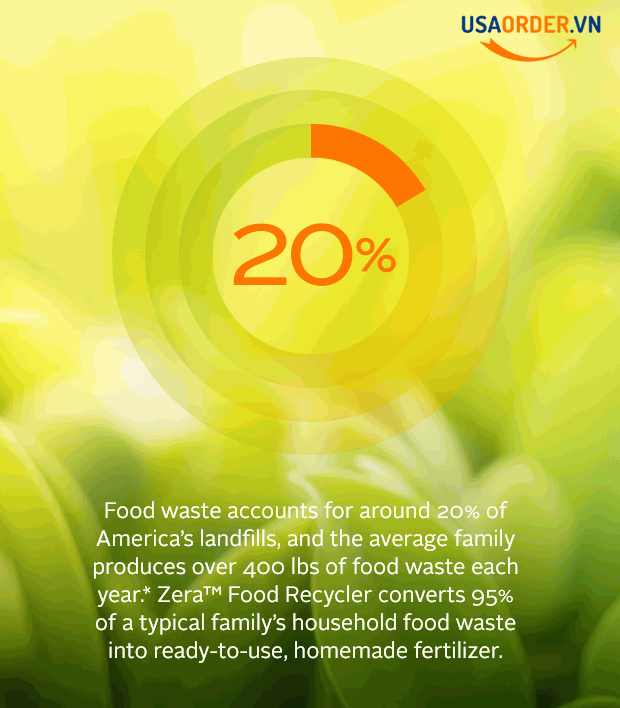 Hàng chính hãng order thùng Rác Tự Phân Hủy - ZERA Food Recycler