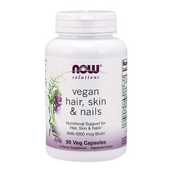 Viên Uống Hỗ Trợ cho Da, Móng, Tóc - NOW Solutions, Vegan Hair, Skin & Nails - 90 viên - Nhập Khẩu Mỹ
