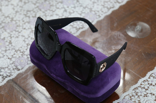 Kính Nữ Gucci GG0102S 001 BlackGrey GG0102S Square Sunglasses