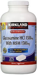 Kirkland Signature Extra Strength Glucosamine HCI 1500mg, With MSM 1500 mg