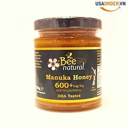 Bee Natural Manuka Honey 600+mg/kg Methylglyoxal 250g bee