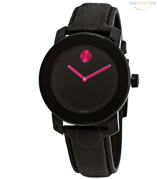 Bold Black Dial Pink Accents Ladies Watch đồng hồ nữ cao cấp fashion