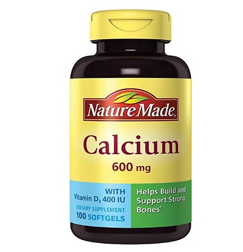 Nature Made Calcium (Carbonate) 600 mg w. Vitamin D3 400 IU Softgels 100 Ct