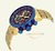Aviator Chronograph Blue Dial 18kt Gold-plated Men's Watch
