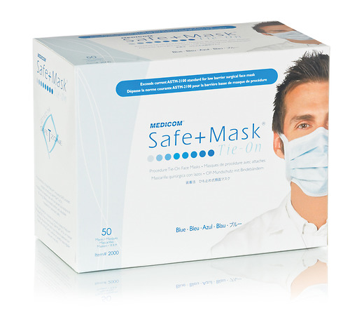 MEDICOM SAFE+MASK SURGICAL TIE-ON MASK