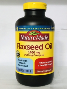 Dầu hạt lanh bổ sung Omega Nature Made Flaxseed Oil 1400mg Omega 3-6-9 300 viên